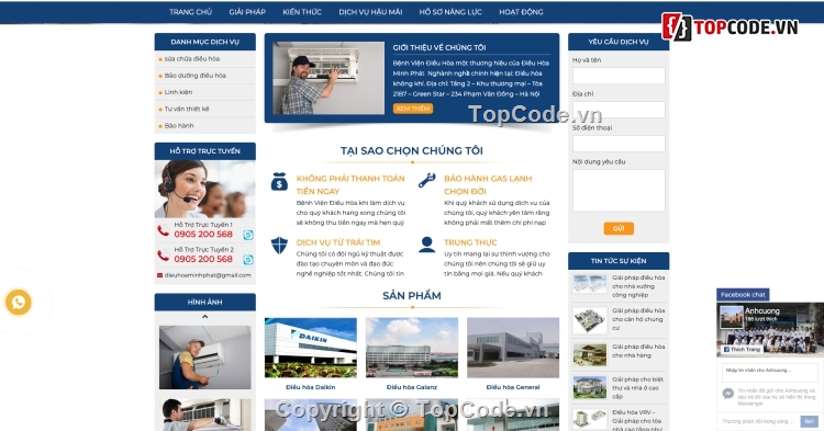 Website mua bán,Website công ty,web bán hàng,website bán điều hòa,Web sửa chữa,Web bảo dưỡng